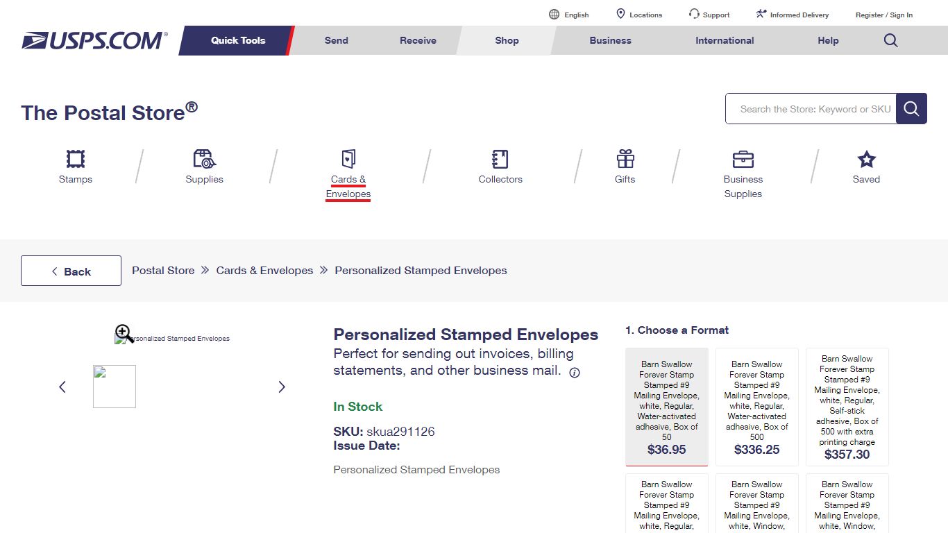 Personalized Stamped Envelopes | USPS.com