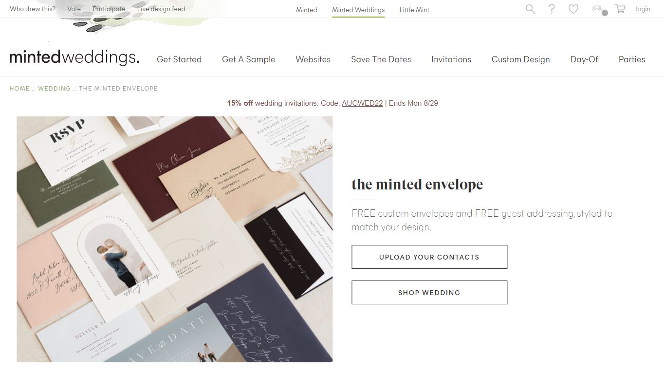Elegant Wedding Envelopes with FREE Custom Addressing | Minted